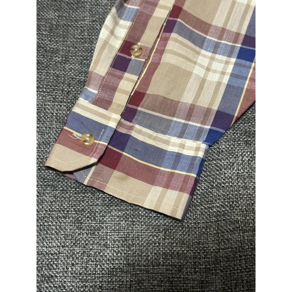 Dover By Arrow Men's L Plaid Long Sleeve‎ Shirt - Picture 5 of 7